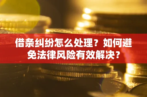 武汉借条纠纷怎么处理？如何避免法律风险有效解决？