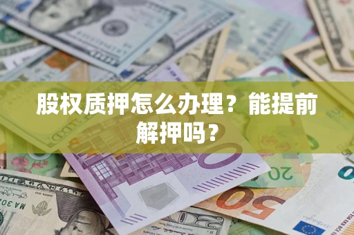 武汉股权质押怎么办理？能提前解押吗？